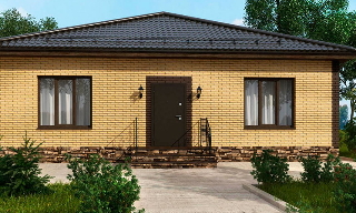 Проекты одноэтажных домов из кирпича | Строй-Срк - Старый Оскол от 3671 рублей