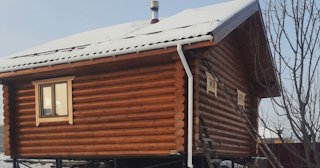 Баня из оцилиндрованного бревна под ключ в Старом Осколе - от 136331 рублей